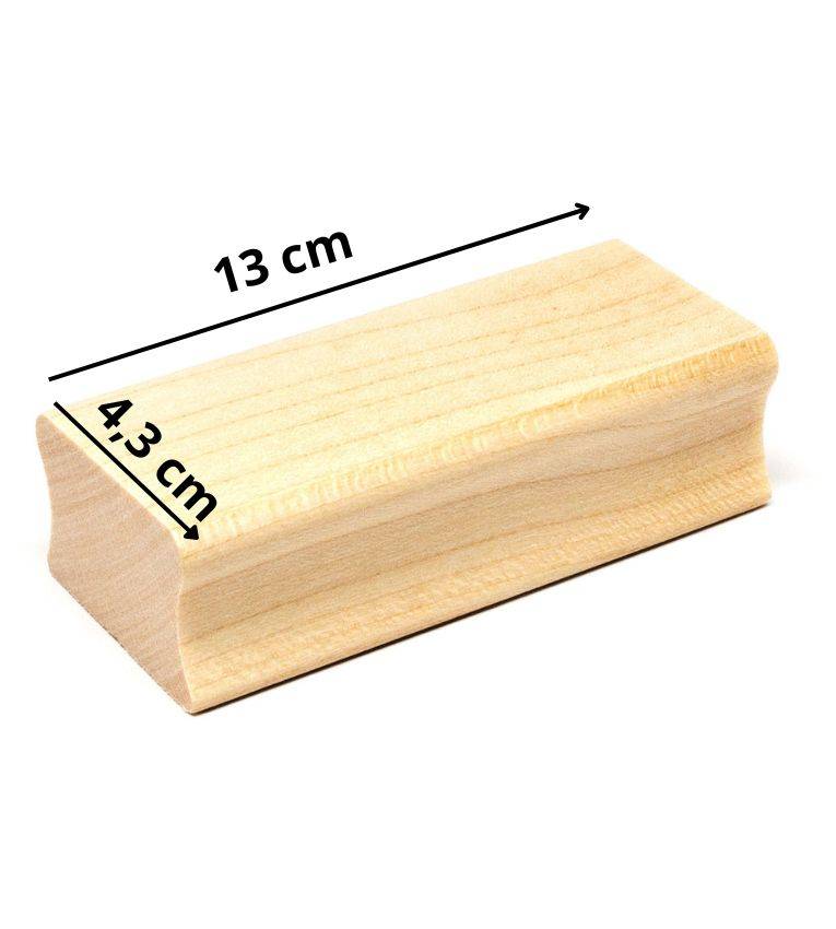 Tampon en bois 4,3x13 cm ,Surface personnalisable, facile à utiliser, design classique. Idéal pour projets créatifs et professionnels.